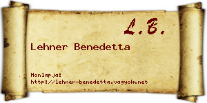 Lehner Benedetta névjegykártya
